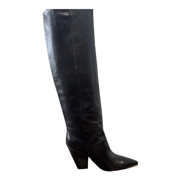 Tory Burch Lila Black Leather Knee High Boot - Picture 9 of 14